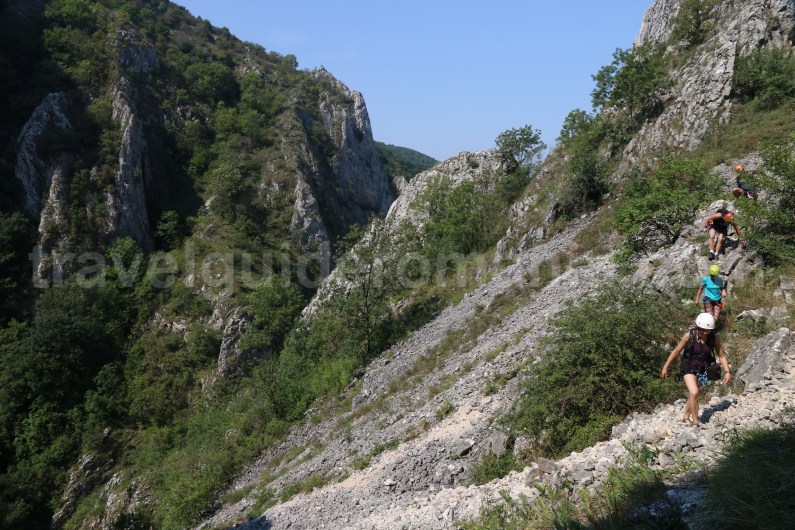 Path to via ferrata route in Turzii Gorge - Romania