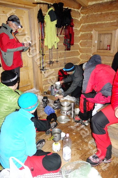 Interior of the shelter below the Small Roundabout's (Ocolisu Mic) peak Shelter below the Small Roundabout's (Ocolisu Mic) peak - Ceahlau Mountain