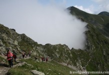 Trekking in Fagaras Mountains main ridge in Fagaras mountains