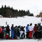 Skiers at Cavnic ski resort