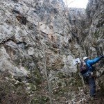 Entrance of via ferrata route from Vadu Crisului