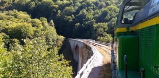 Going by train from Oravita to Anina, on the oldest mountain railway in Romania. viaduct jitin the oldest mountain railway in Romania anina oravita Semeringul Banatean